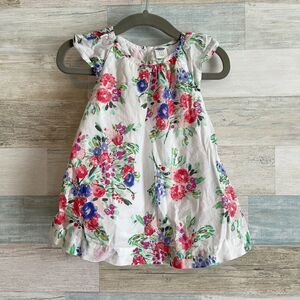 Old Navy Watercolor Floral Swing Dress White Easter Baby Girls 3-6 Months 3-6M